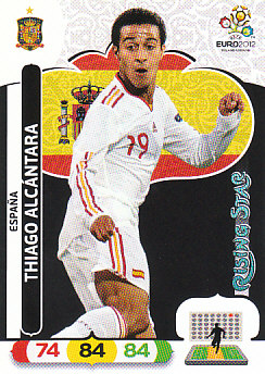 Thiago Alcantara Spain Panini UEFA EURO 2012 Rising Star #69